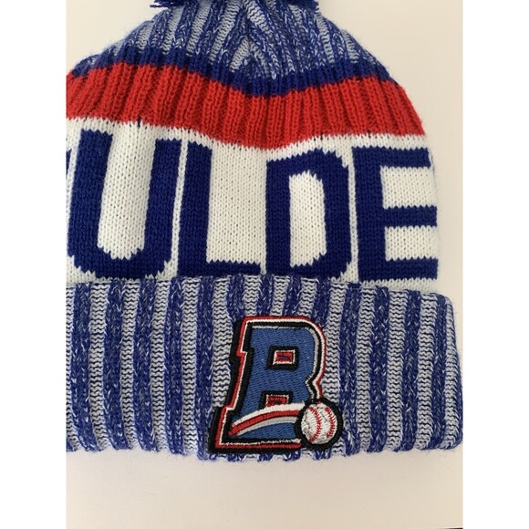 New York Rockland Boulders Knitted Winter Hat With Blue Pom Pom Frontier League - Picture 3 of 12